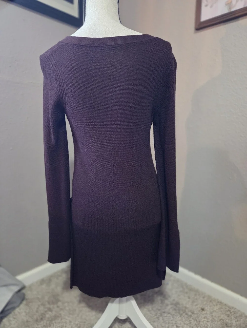 Free People Burgundy Crisscross Knit Sweater Dress | Small